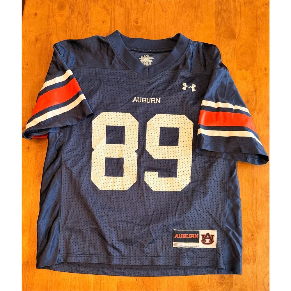 Auburn Tigers Under Armour Jersey Mens Small‎ Navy Football Loose #89 Mesh NCAA